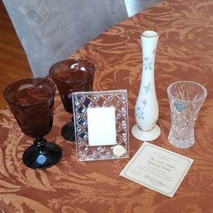 Lenox Lot 5 Items Vase Aperitif Glasses
